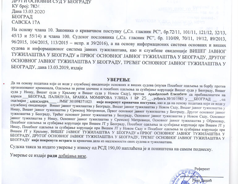 Potvrda o neosuđivanosti